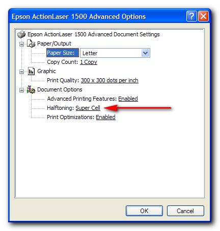 Epson 1500 Printer optimal settings