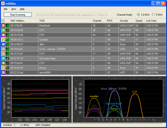 InSSIDer demo image