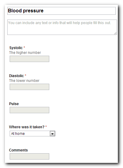 Blood Pressure Form