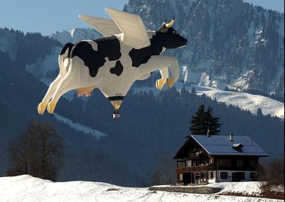 A flying cow